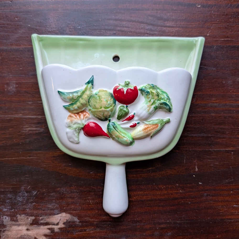Ceramic Wall Pocket with Vegetable Motif